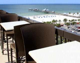 Vertrek uit Clearwater/St. Petersburg hotel:  uitzicht op strand