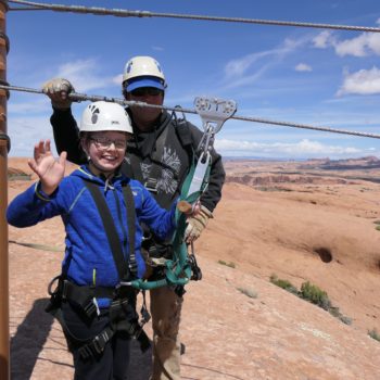 ziplinen in Arches National Park met kinderen