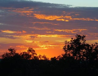 zonsondergang in Rincón de la Vieja National Park