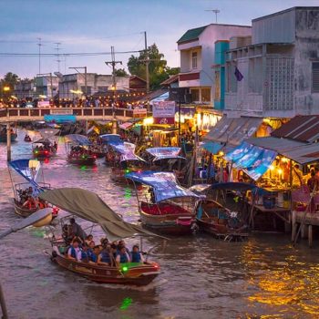 De drijvende markten van Bangkok bezoeken