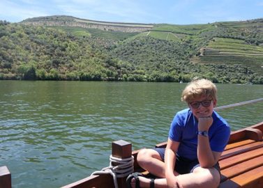 op een Rabelo-boot op de Douro