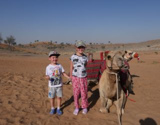 kinderen op kamelen