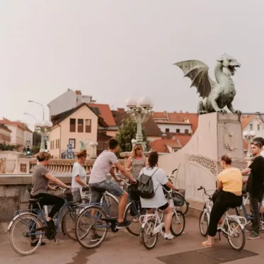 Fietsen langs de highlights in Ljubljana