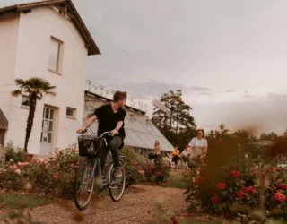 Met de fiets in het park Ljubljana