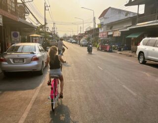 Fietsen in Loei met kinderen