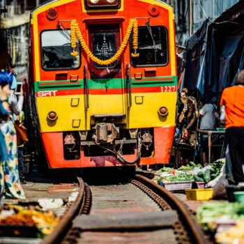 Treinmarkt bij Bangkok