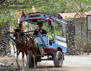 Met paard en kar op de Gili-eilanden