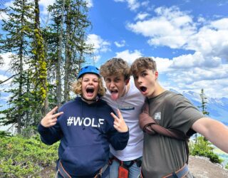 Kids op Via Ferrata in Banff