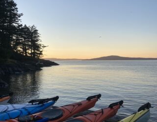 Kajakken zonsondergang in Victoria