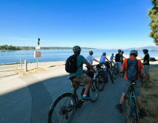 Vancouver met de kinderen op de velo