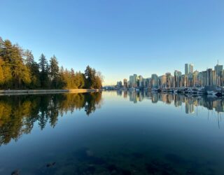 Skyline en Seawall in Vancouver