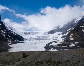 Athabasca gletsjer in Columbia Icefield