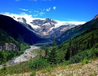 Athabasca gletsjer bij Columbia Icefield Canada