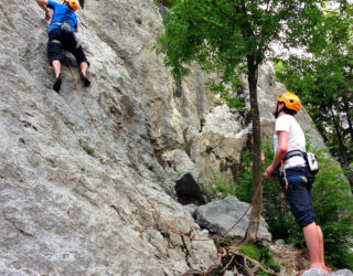 Rotsklimmen in Slovenië met kids