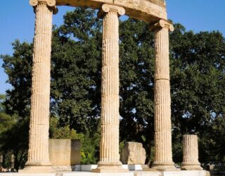 Ruïne oude tempels in Olympia
