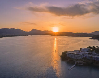 Hotel Poros Griekenland bij zonsondergang