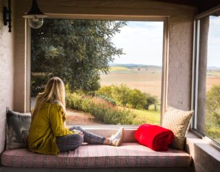 Genieten van het uitzicht op de boerderij in Zuid-Afrika