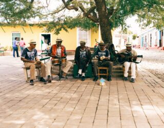 Cubaanse muzikanten in Trinidad