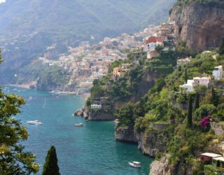 Zicht op stadje Positano