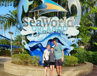 Gezin bij Sea World in Florida