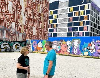 Papa en kind bij Wynwood Walls