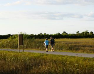 Papa met kind in Everglades National Park