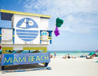 Kleurrijk strandhuisje op Miami Beach