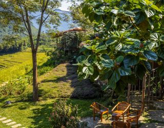 Hotelomgeving tussen de rijstvelden Pu Long Vietnam