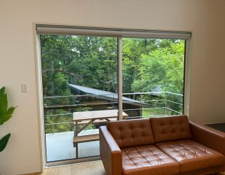Uitzicht op terras in chalet Hakuba