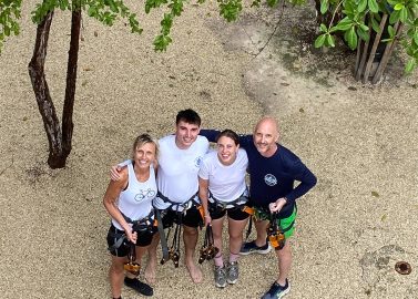 Familiefoto na zipline