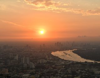 Sunset view Skywalk Bangkok