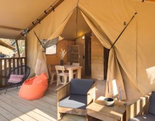 Terras glamping tent nabij Budva