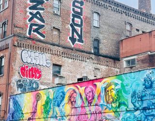 Muren met graffiti in New York