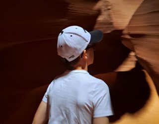 Familie D'Hoker in Antelope canyon