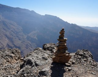 Stenen toren in Grand Canyon Jebel Shams