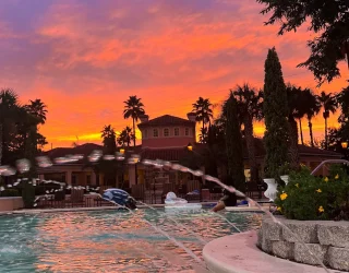 Zonsondergang rondreis familie Tavernier